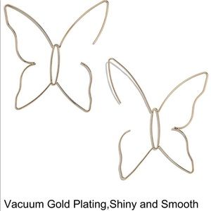 Gold plated dangle butterfly earrings